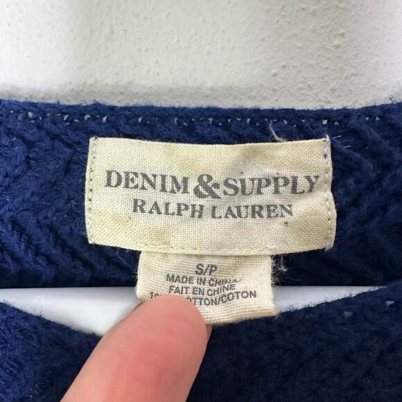 Vintage‎ Ralph Lauren Denim Supply Sweater Womens Small Blue White Fair Isle Ski - Picture 3 of 4